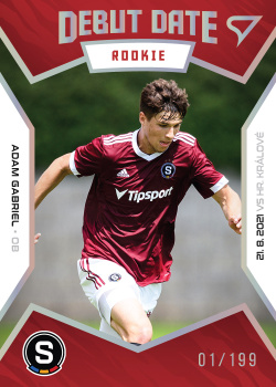 Adam Gabriel Sparta Praha SportZoo FORTUNA:LIGA 2021/22 1. serie Debut Date Rookie /199 #DR01